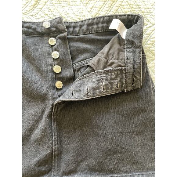 J. Galt by Brandy Melville Black Cotton Button Fly Denim Mini Skirt Medium Y2K - Picture 9 of 9